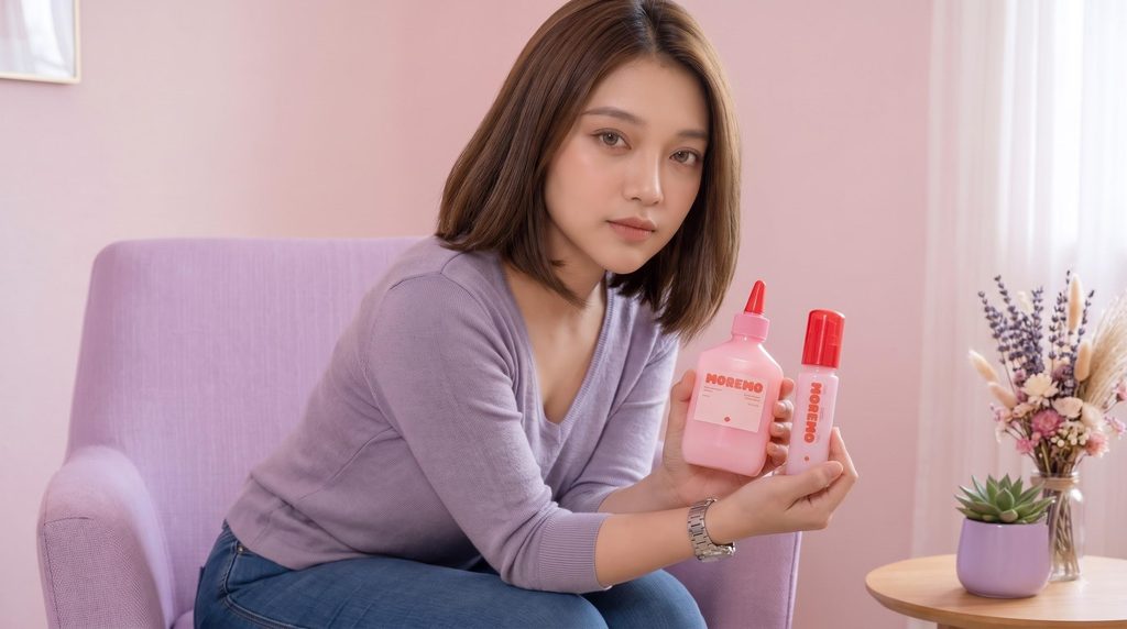 ウォータートリートメントとヘアオイルを並べた様子